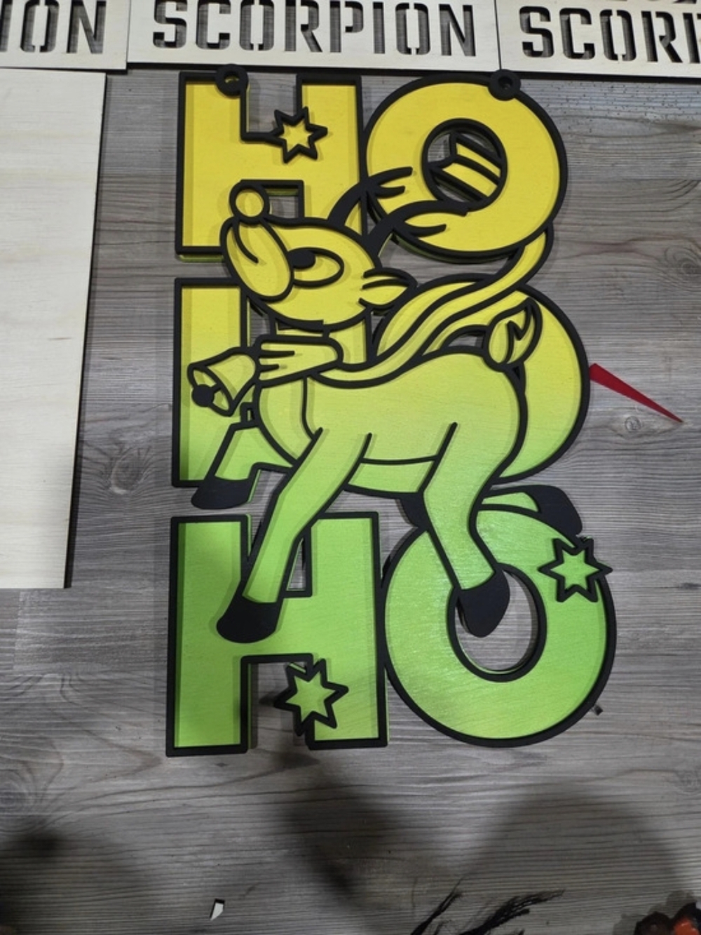 Reindeer Holiday Decor in Yellow & Green - Picture 2 of 3